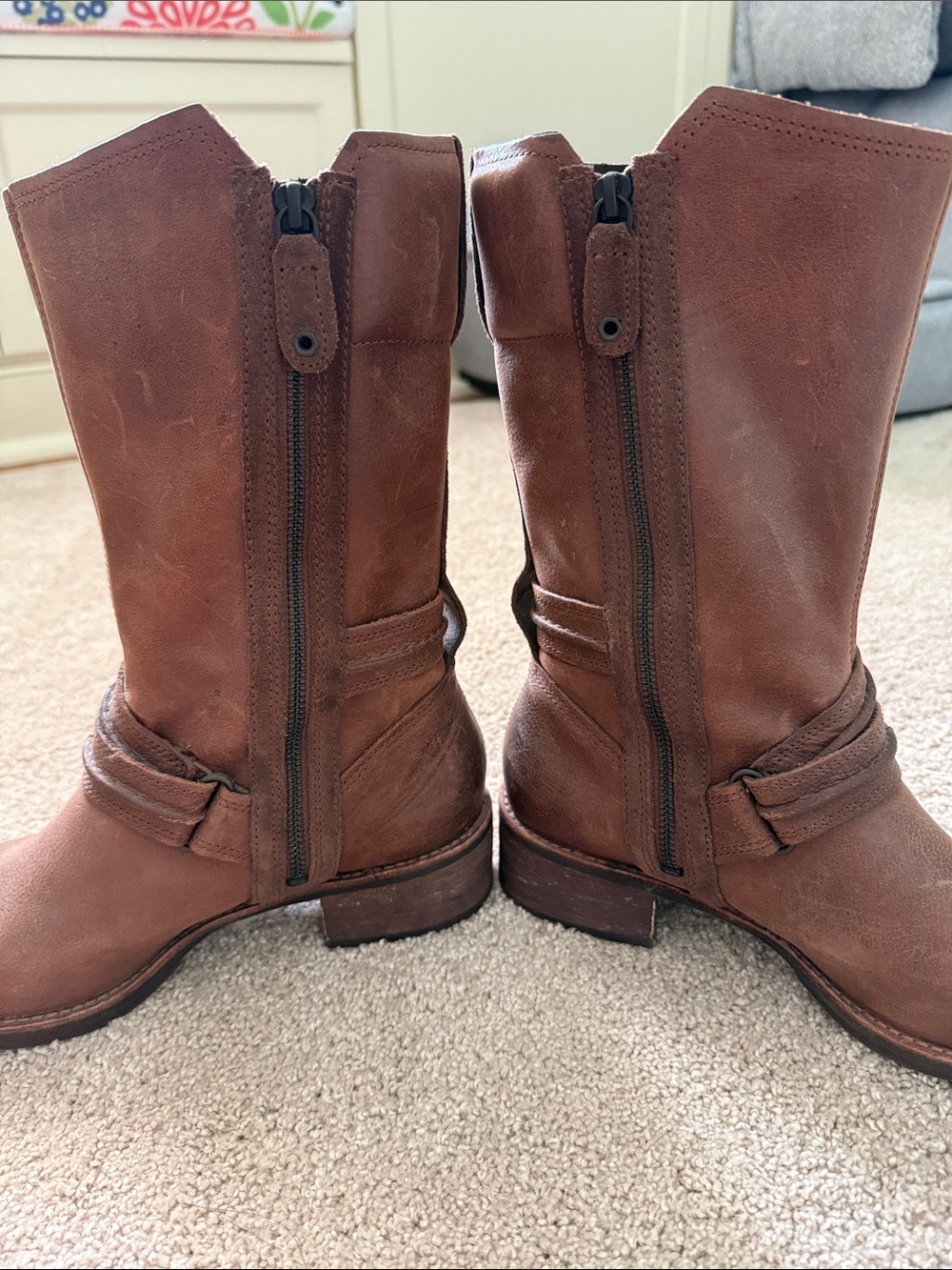 Timberland Women's Chestnut Brown Leather Mid-Calf Buckle Boots - Picture 3 of 8